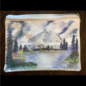 Handpainted Canvas Zipper Pouch